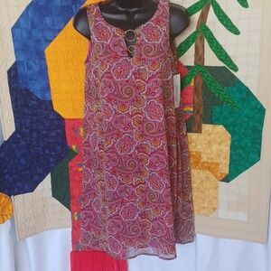 Chloe+Rene Pink Paisley shift Dress, sleeveless, lined